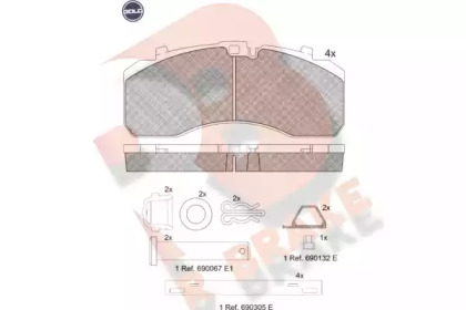 Комплект тормозных колодок R BRAKE RB2091 G